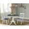 International Concepts Round 36 in Rd Extension Dining Table, 2 X-back Chairs, White/Heather Gray, 36 W, 48 L, 29.3 in H K05-36RXT-C613-2 - alternate 3